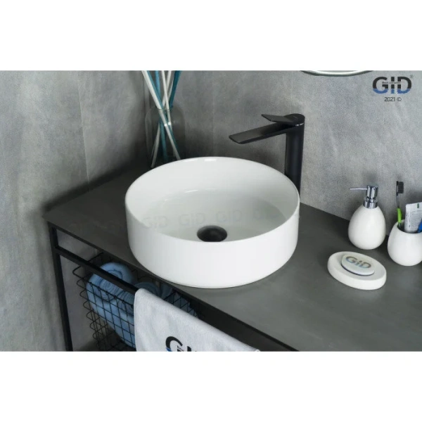 Раковина GID Esfera N9424 40 см белая 51179 (детальная фотография), накладные (на столешницу)