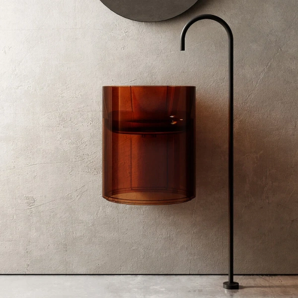 Раковина Abber Kristall 42 см коричневая AT2704Opal (детальная фотография)