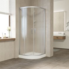 Душевой уголок профиль матовый хром стекло шиншилла Vegas-glass