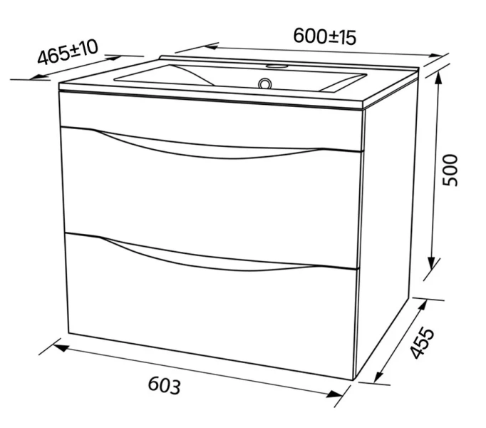 Тумба под раковину подвесная IDDIS Cloud 60 см белая CLO60W0i95 (детальная фотография), нет в наличии