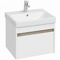 Тумба под раковину подвесная Акватон Марти 55 см белый/дуб эдгрейн