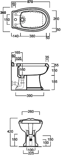 Биде напольное Simas Arcade белое AR823bi*1 (детальная фотография), белые