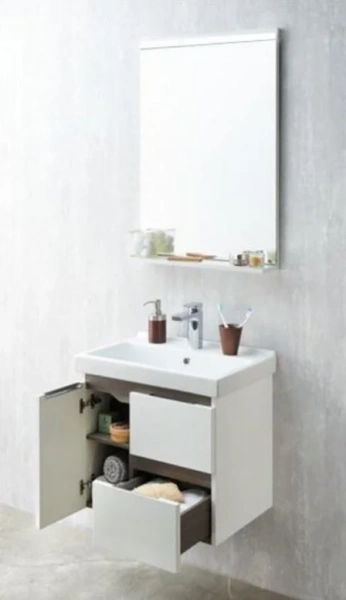 Зеркало с подсветкой Акватон Рене 60 см с полкой 1A222302NR010 (детальная фотография), современные, hi-tech