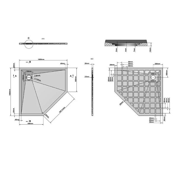 Душевой поддон Grossman Strong 100x100 см белый GR-S1100100D (детальная фотография), недорогие