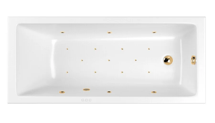 Ванна гидромассажная Whitecross Wave Relax, 170 х 75 см, увеличенная толщина акрила, усиленная армировка, белый/золото, 0101.170075.100.RELAX.GL (детальная фотография)