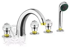 Смеситель для ванны Migliore Axo Swarovski хром/золото