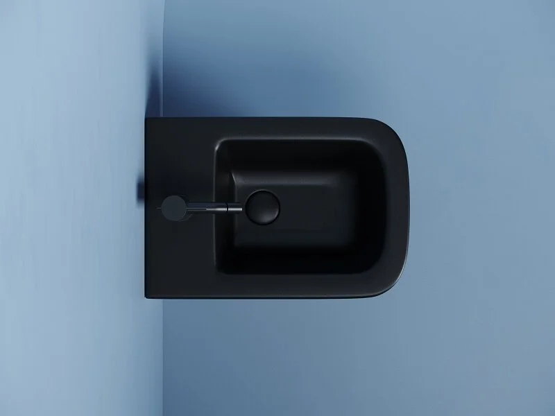 Биде подвесное Ceramicanova Union черное матовое CN4010MB (детальная фотография), прямоугольной формы