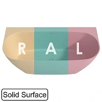 Ванна из искусственного камня Whitecross Make 0219.170080.2XXXX, 170 x 80 см, покраска по RAL, поверхность матовая