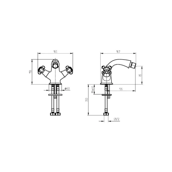 Смеситель для биде Migliore Prestige хром 27255 (детальная фотография), для биде