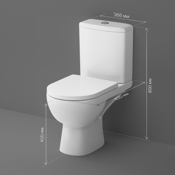 Унитаз компакт Am.Pm Sunny с сиденьем микролифт C85C8600SC (детальная фотография), с горизонтальным, прямым выпуском, с прямым выпуском