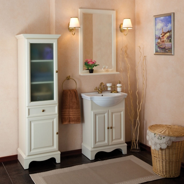 Зеркало для ванной с полкой, цвет слоновая кость матовый, La Beaute Michel SPEC173AVO (детальная фотография), по запросу