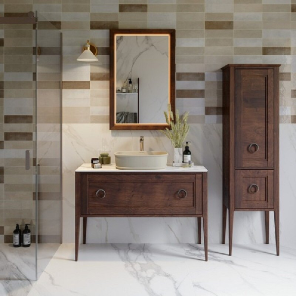 Шкаф-пенал напольный Kerama Marazzi Plaza Classic 50 см орех матовый PL.CN.175\NUT.M (детальная фотография), в наличии