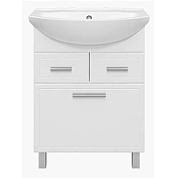 Тумба для раковины с 2 ящиками и бельевой корзиной Misty Стелла