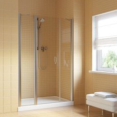 Душевая дверь профиль глянцевый хром стекло прозрачное Vegas-glass