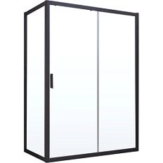 Душевой уголок профиль черный матовый стекло прозрачное Vegas-glass