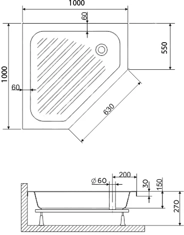 Душевой поддон RGW Acryl BT/CL-S-A 100х100 см белый 16180500-51-A (детальная фотография), белые