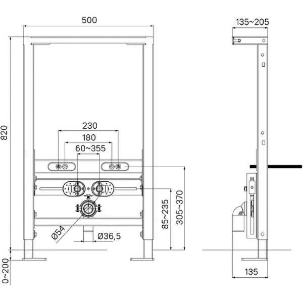 Инсталляция для биде IDDIS Profix синяя PROB000i32 (детальная фотография), для биде