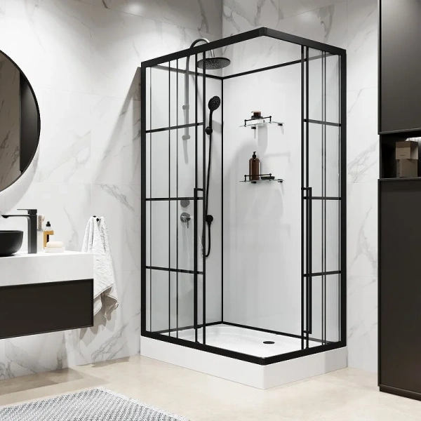 Душевая кабина Niagara Standart 120х80 см левая ST120/80/15QL/KL/BKT (детальная фотография), с раздвижными дверьми