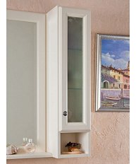 Шкаф для ванной, петли справа, цвет слоновая кость матовый, фурнитура состареное серебро, La Beaute Michel