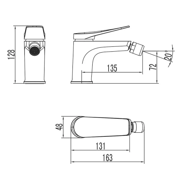 Смеситель для биде Lemark Bronx черный LM3708BL (детальная фотография), для биде