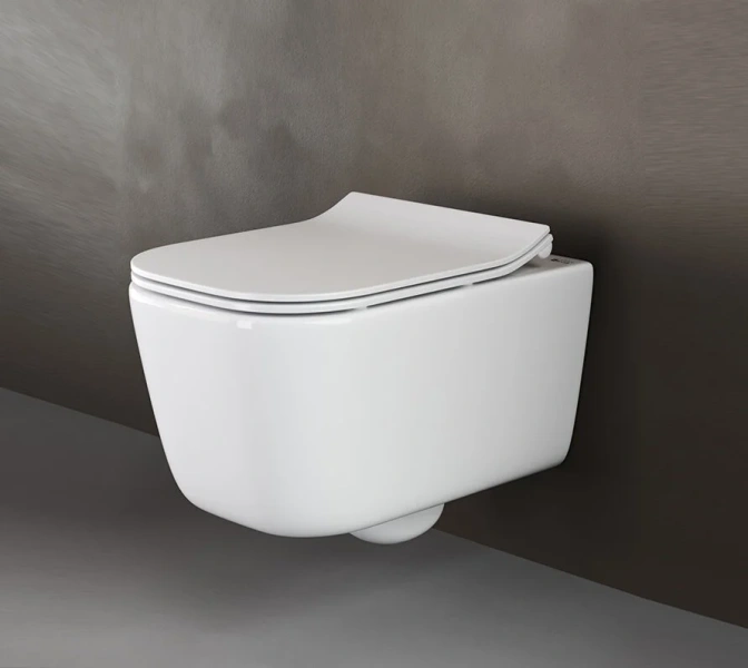 Унитаз подвесной Ceramica Nova New Day безободковый CN3005 (детальная фотография), без бачка, со скрытым бачком