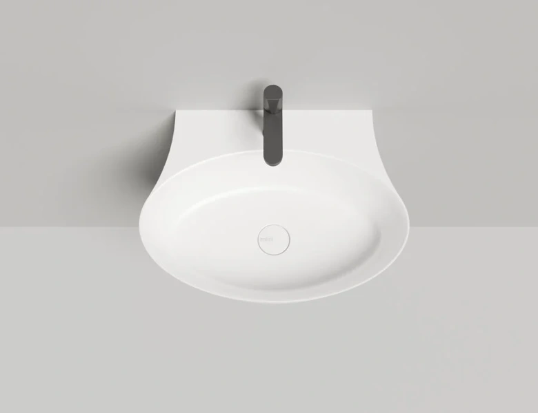 Раковина Salini Alda Wall 01 60 см белый матовый 140321M (детальная фотография), подвесные, накладные (на столешницу), пристенные