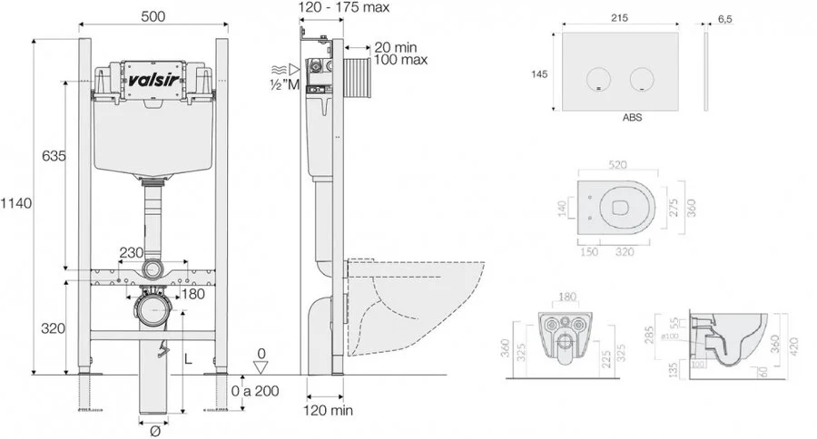Унитаз с инсталляцией Valsir Dream с клавишей хром KIT VSCR 7334NEMT Slim P4 (детальная фотография), с инсталляцией
