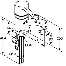 Смеситель для раковины Kludi Medi Care хром 341130524 (детальная фотография), для раковины