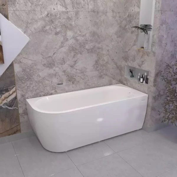 Акриловая ванна Радомир Вальс 3/4 1-01-2-1-1-338К/1-01-2-2-1-338К, 170 x 70 см, L/R, каркас, фронтально-торцевая панель, сифон, слив-перелив автомат в комплекте, белая (детальная фотография), прямоугольные