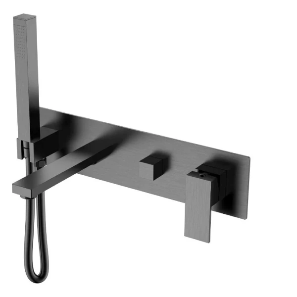 Смеситель для ванны Boheme Qubic графит матовый 474-2-GM (детальная фотография)