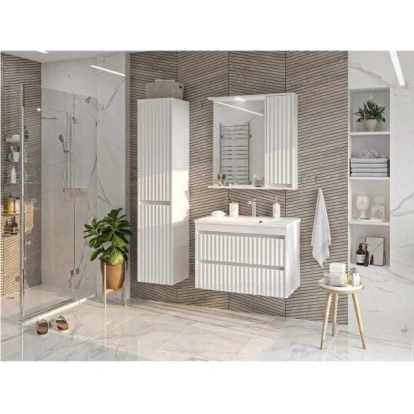 Зеркальный шкаф с подсветкой Brevita Balaton 80 см белый, правый BAL-04080-01-П (детальная фотография) index_1