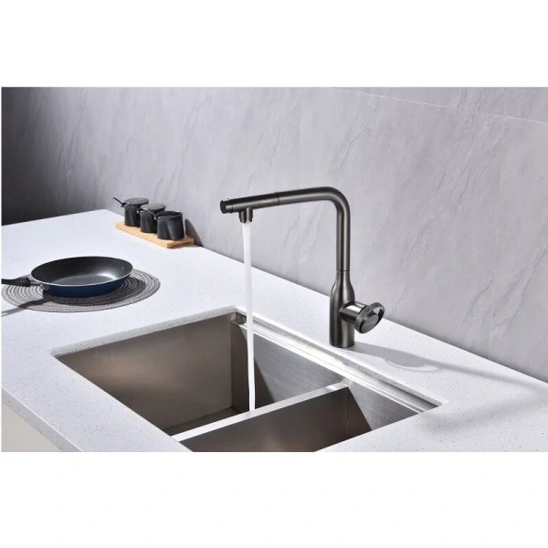 Смеситель для кухни Paulmark Urban беретта Ur213104-B (детальная фотография), высокие, округлая форма, для питьевой воды с фильтром