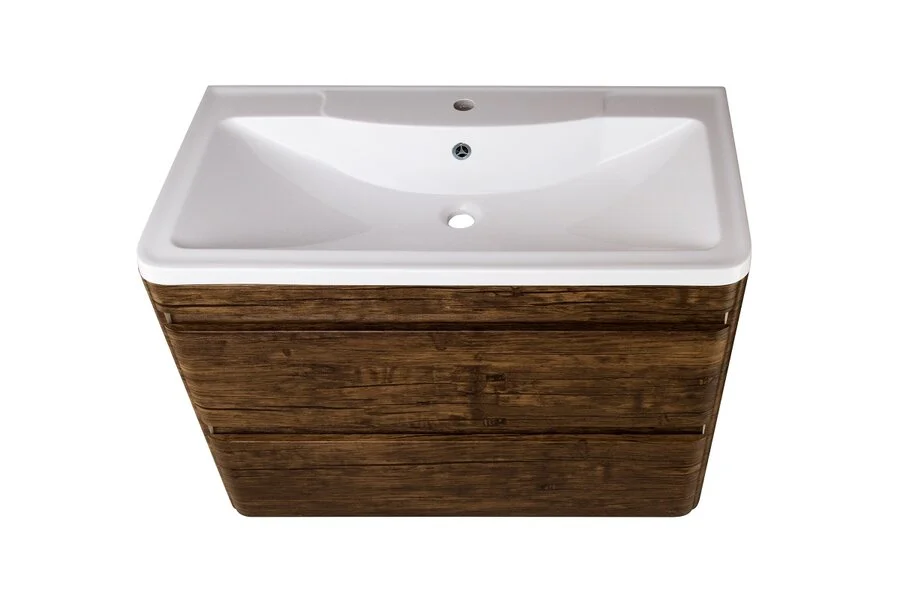 Тумба под раковину подвесная Style Line Атлантика 90 см старое дерево СС-00002209 (детальная фотография), моноблок