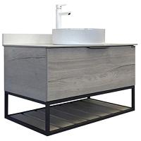 Тумба с раковиной подвесная Comforty Порто 90 см дуб дымчатый