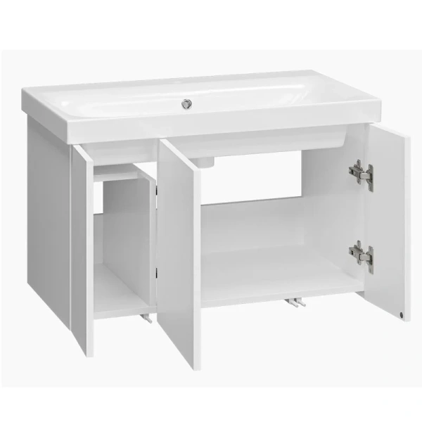 Тумба под раковину подвесная Misty Лира 80 см белая Пр-Лир06080-50По (детальная фотография), 80 см