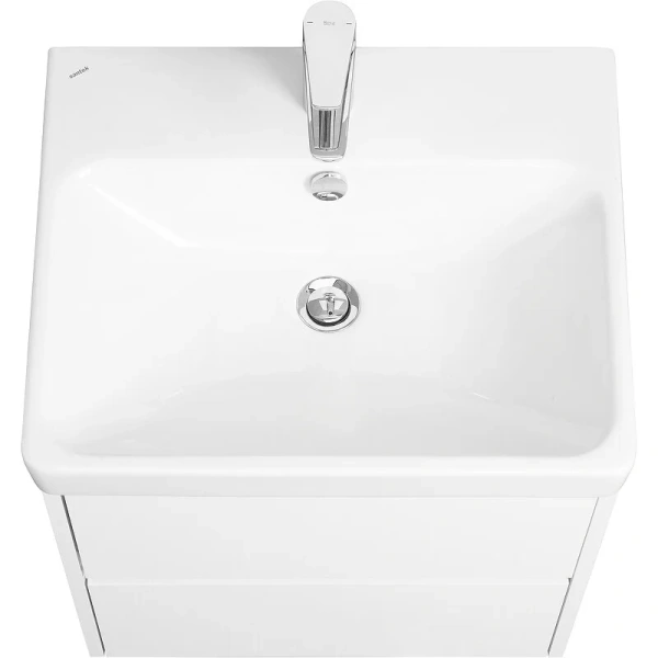 Тумба с раковиной подвесная Акватон Сканди 1A2517K0SD 55 см с ящиками (детальная фотография), современная, hi-tech