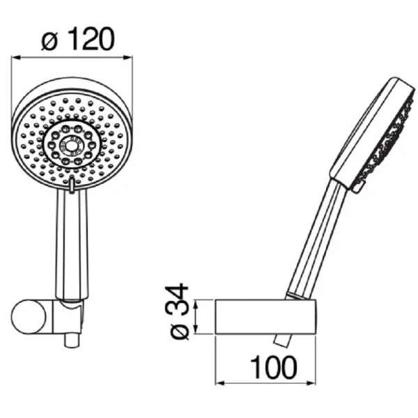 Душевой комплект Nobili Rubinetterie черный глянцевый AD146/48FLP (детальная фотография), душевые комплекты, наборы