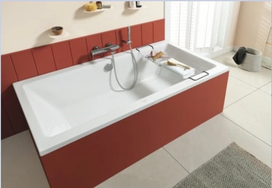 Ванна акриловая Villeroy & Boch Targa Plus Duo UBA180NES2V-01, 180 x 80 см, альпийский белый (детальная фотография), современныe, hi-tech