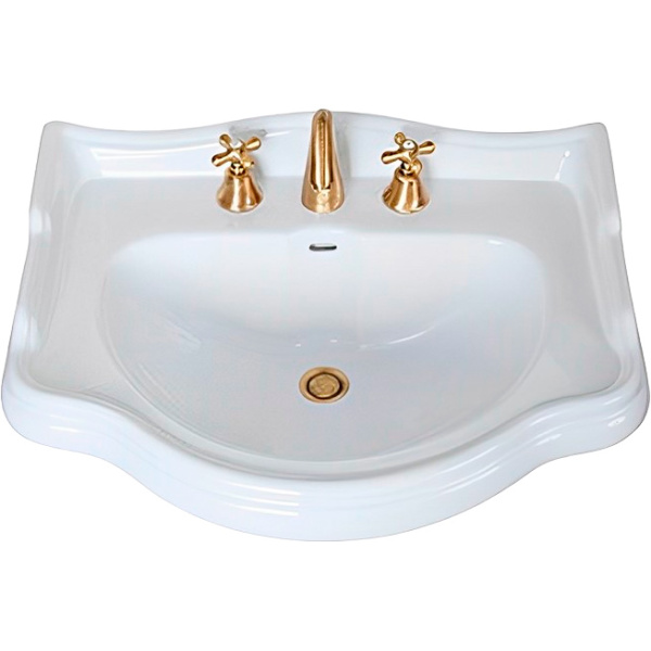 Раковина Kerasan Retro 69 см с 3 отверстиями под смеситель 104601*3 (детальная фотография)