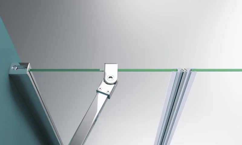 Душевая дверь в нишу BelBagno Etna 200 см с прозрачным стеклом ETNA-B-11-100+100-C-Cr (детальная фотография), распашные