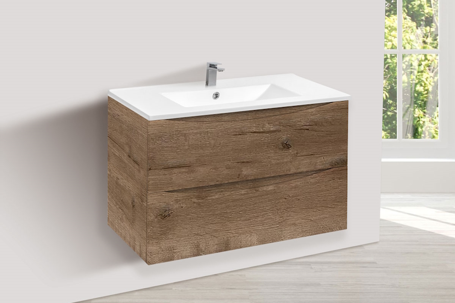 Тумба под раковину подвесная Vincea Mia 80,7 см V.Oak VMC-2MC800VO (детальная фотография), подвесная, пристенная