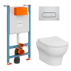 Унитаз с инсталляцией VitrA Zentrum безободковый