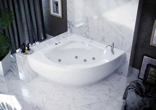 Ванна акриловая Акватек Калипсо 146x146 см с гидромассажем - фото 2