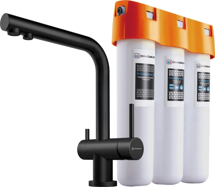 Смеситель для кухни Omoikiri Nagano-GB + Pure drop Lite графит 4284.8028 (детальная фотография)