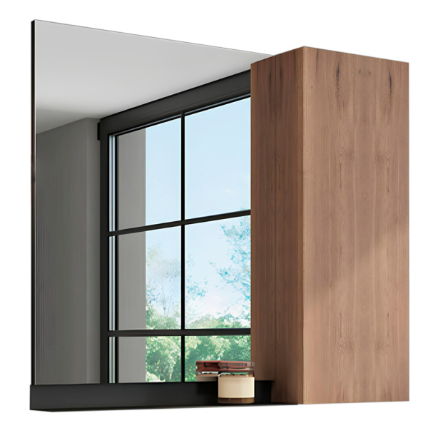 Зеркальный шкаф Comforty Кёльн 90 см дуб темный 00004147987CF (детальная фотография)