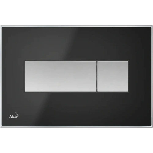 Клавиша смыва Alcaplast черная матовая/кнопки хром матовый - фото 2