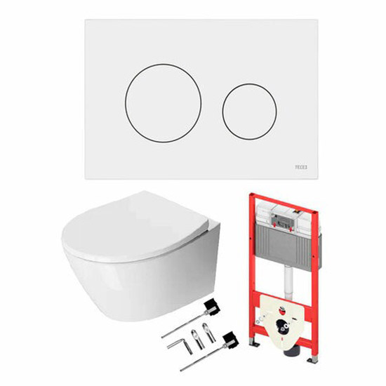 Унитаз с инсталляцией Tece TECEloop 2.0 с панелью смыва 1000106 (детальная фотография)