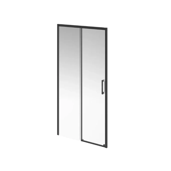 Душевая дверь в нишу Kerama Marazzi Vetro 100 см профиль черный VE.100.SD.BLK.M (детальная фотография)