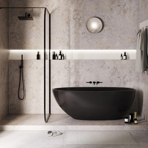 Ванна акриловая Grossman Fly 170x75 см отдельностоящая GR-1104MBB (детальная фотография), современныe, hi-tech