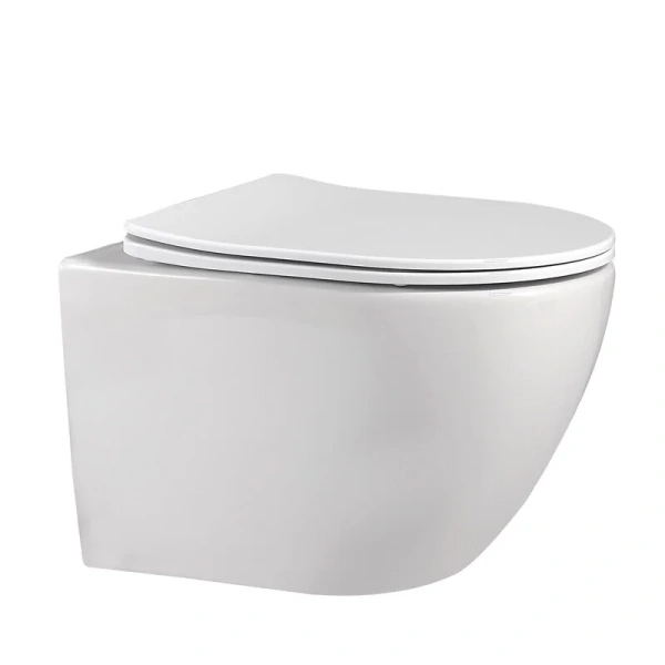 Унитаз подвесной Abber BEQUEM безободковый белый AC1100 (детальная фотография)